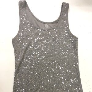 Old Navy Sequined Grey Tank Top